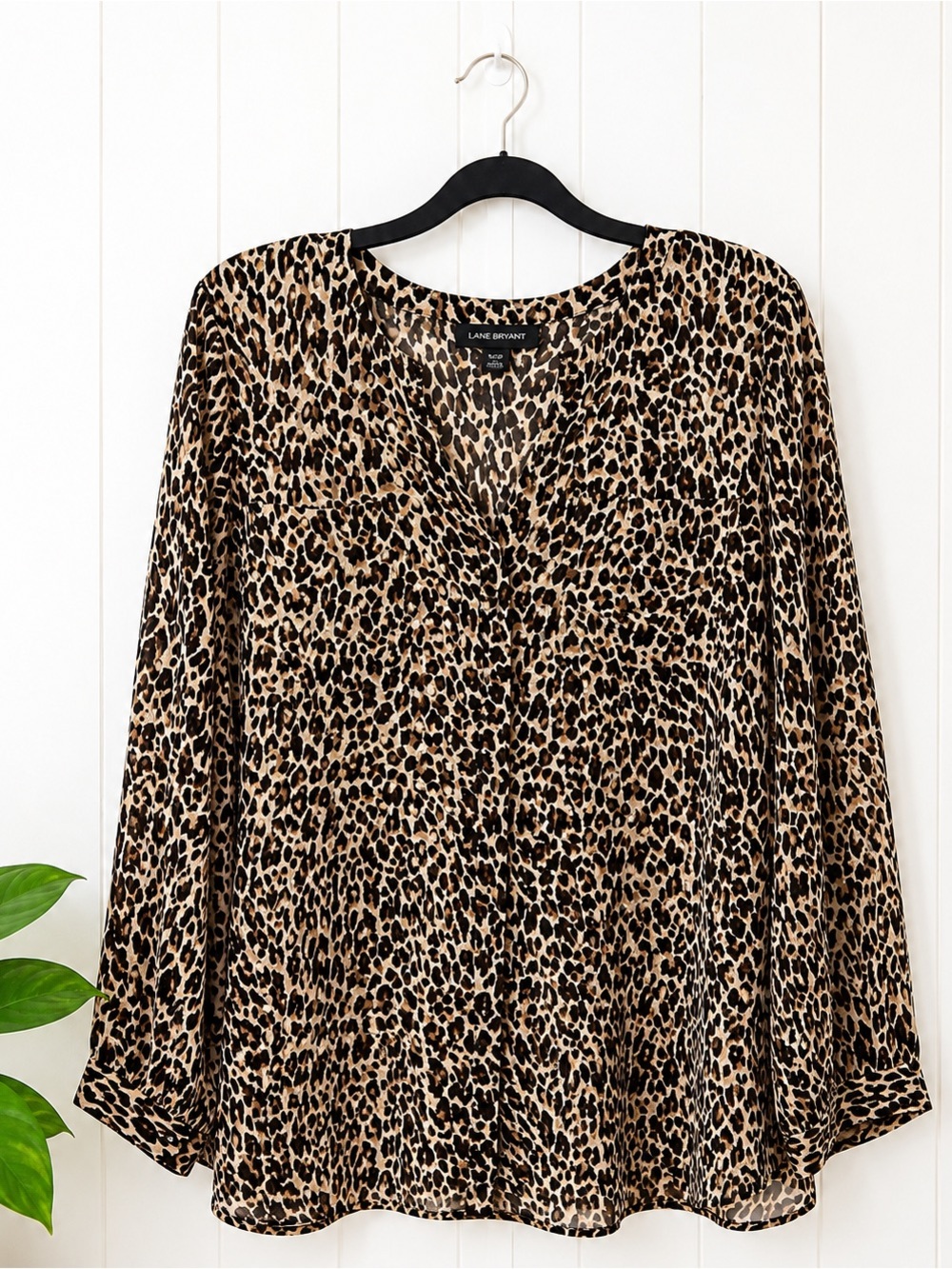 Lane Bryant Relaxed Leopard Print Button Top 18/20